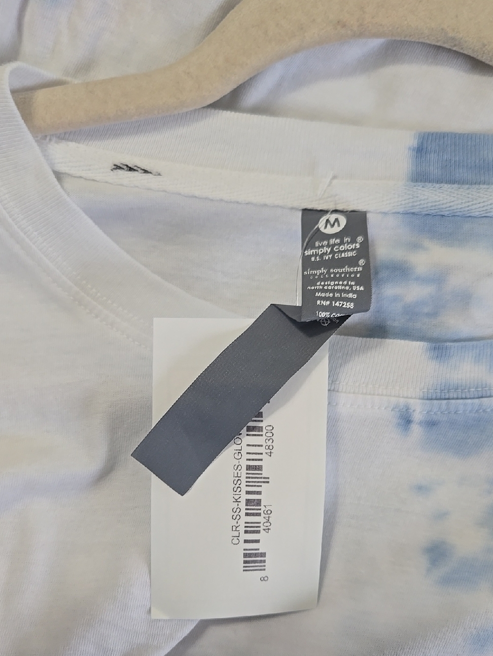 NWT Simply Southern White Tie-Dye 'Salty Kisses' Tee with Pink Jeep & Puppies - Picture 4 of 4